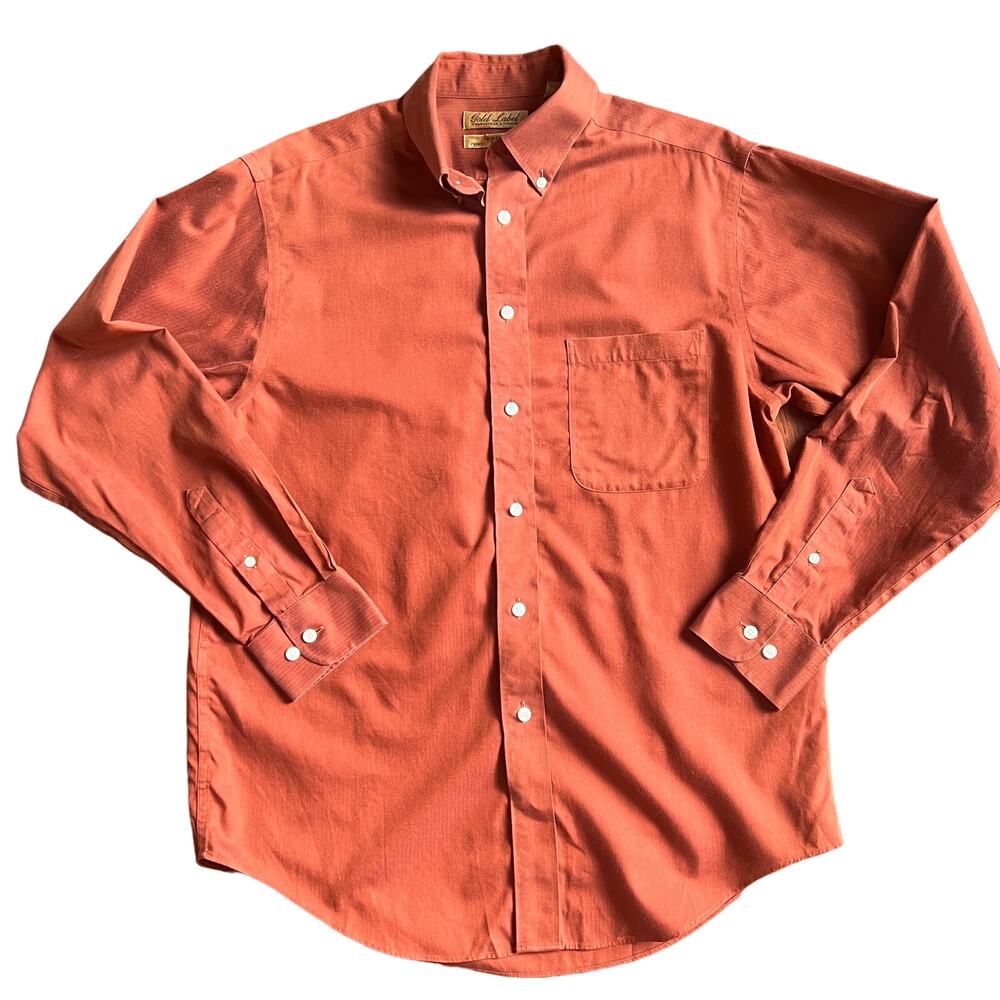 Roundtree & Yorke Gold Label Mens M Button Down Shirt Academia Preppy‎